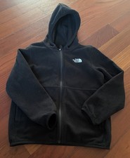 The North Face Jacket Kids Size 7 Black Fleece Hoodie. Zipper. Pockets. Warm