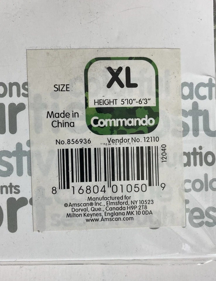 NUEVO Camuflaje Morphsuit Extra Grande Una Pieza Body Caza Halloween Nuevo de Lote Antiguo Foto 3 de 3