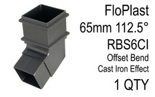 Floplast RBS6CI 65mm Square Downpipe 112.5 Degree Offset Bend Cast Iron effect