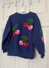 Mini Boden Navy Embroidered Cherry Sweatshirt...
