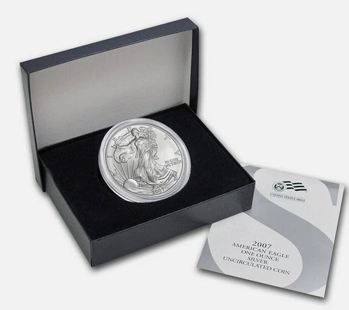 2007 American Silver Eagle - US Mint Box Z7F- Burnished -OGP & COA-FREE Ship (2