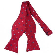 Brooks Brothers Silk Bow Tie Red Blue Geometric Floral Dots Adjustable NEW