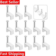 Cable Clips Nail in Cable Clips 100 Pcs 8mm Flat Ethernet Cable Wall Clips Ca...