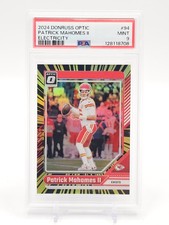 PATRICK MAHOMES II 2024 DONRUSS OPTIC ELECTRICITY PRIZM /75 #94 PSA 9 Q0004