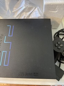 Sony PlayStation 2 Fat Console Black SCPH-30001R w/ Box Great Shape Wow!