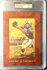 RAYMOND BERRY SIGNED 2016 HA ART OF FOOTBALL GOAL LINE ART CARD AUTO~GEM MT 10