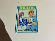 1972 Topps Dan Pastorini Autographed Football Card RC Oilers Raiders #156