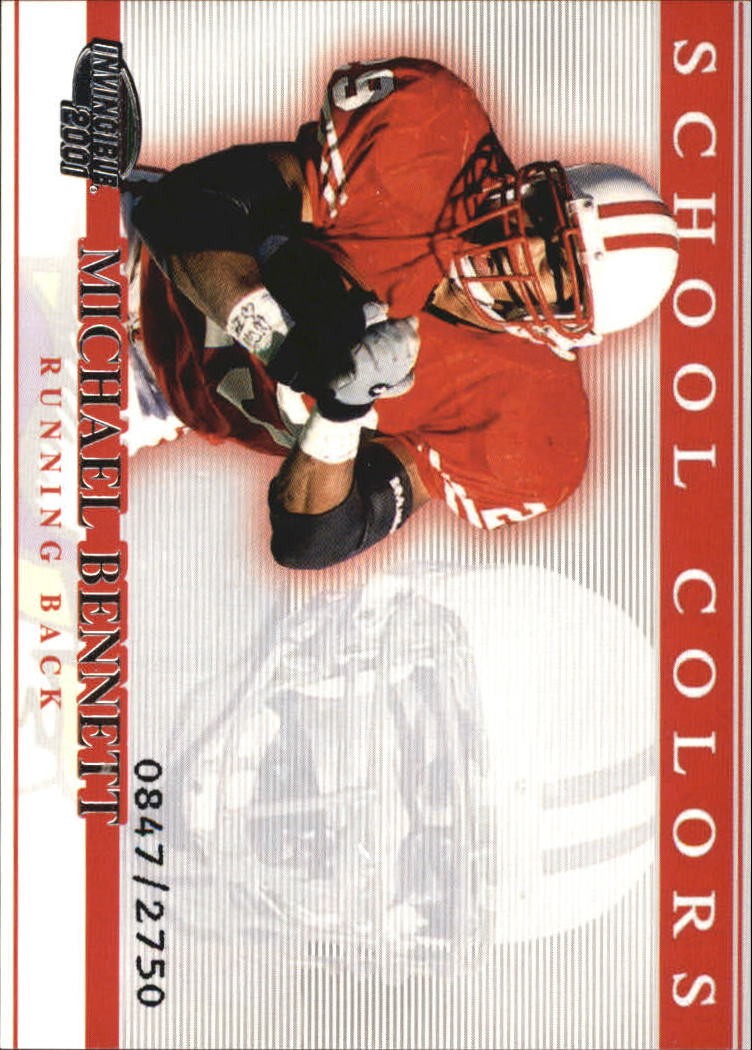 2001 Pacific Invincible School Colors #59 Michael Bennett /2750 - FB