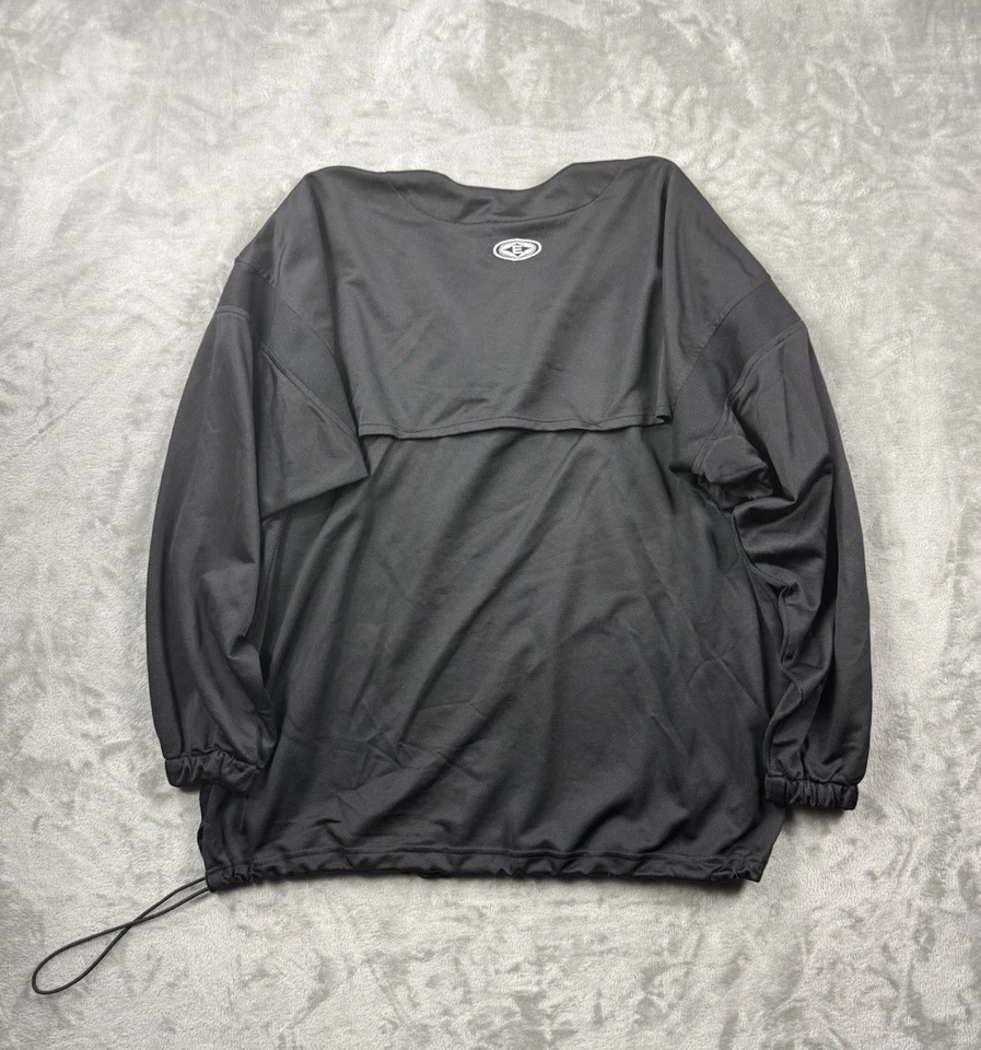 Chaqueta cortavientos suéter Easton 1/4 cremallera negra L forrada de malla Y2K béisbol de colección Foto 2 de 4