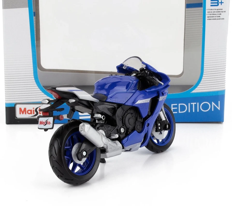 MODELLINO MOTO STATICO MAISTO YAMAHA YZF-R1 2021 BLU MODELLISMO SCALA 1/18 - Immagine 2 di 4