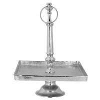 Etagere 47 Cm Quadratisch 1StöCkig Aluminium Servierplatte Auf Fuß BuffetstäNder