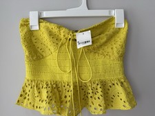 New Alice +Olivia Women’s Happy Yellow Crop Top Size 6