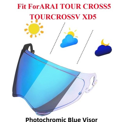 Photochromic Blue/Red Visor For ARAI TOUR X5 TX5 VAS-A MAX-V TOUR CROSS5 XD-5