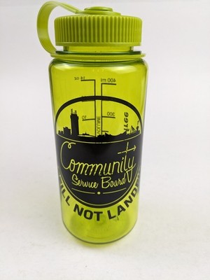 Nalgene 16oz Wide Mouth Water Bottle Green Co-Branded Lightly Used