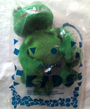 1999 Avon March Birthstone Simulated Aquamarine Tad The Frog Beany Plush
