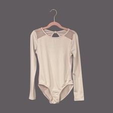 Justice Pink Dance Leotard for girls, Long Sleeve, Solid Pattern