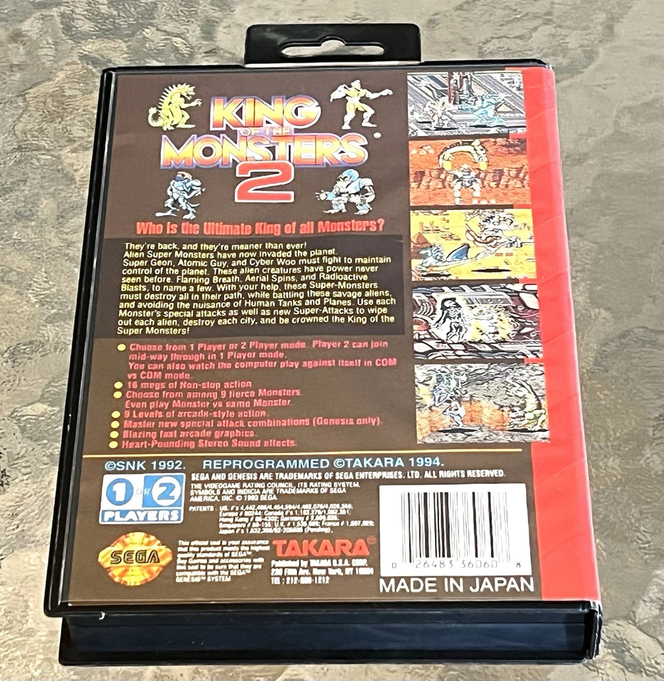 King of Monsters 2 Sega Genesis 1994 Probado Funciona Auténtico Sin Manual Foto 2 de 4