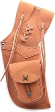 Traditional Archery Suede Leather Side/Hip Arrow Quiver Brown 