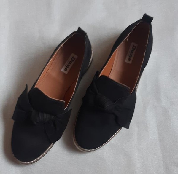 Women Dune Loafers Black Suede 37