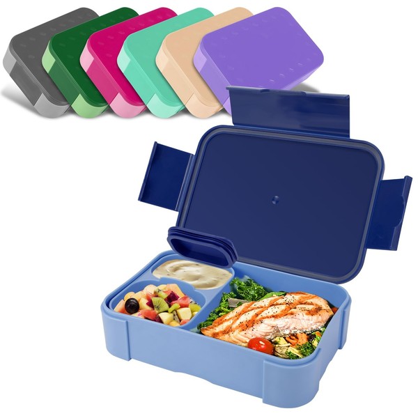 Brotdose Kinder Lunchbox FäCher Auslaufsicher Bpa-Frei 900 Ml Blau Schule-image