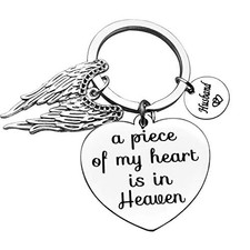 Memorial Jewelry Gift Husband Memorial Keychain A Piece of My Heart is in