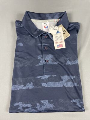 puma blue camo golf shirt