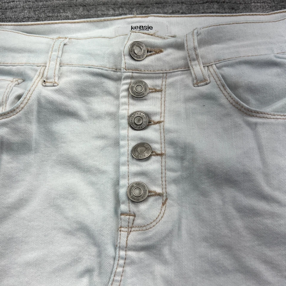 Falda de mezclilla blanca lavada ligera Kensie Jeans talla 4/27 para mujer Foto 2 de 4