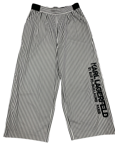 Karl Lagerfeld Grey Striped Wide Leg Casual Trousers Size EU 34