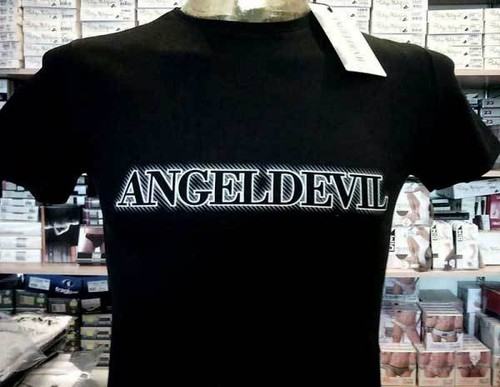 T-SHIRT MAGLIA UOMO Angel Devil in cotone con stampa e logo argento art  14010017 EUR 32,90 - PicClick IT