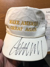 President DONALD J TRUMP signed white Make America Great Again MAGA hat JSA LOA