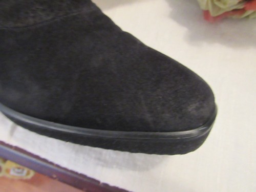 ELLEN TRACY Italy Black Suede Leather Double Zip Ankle Boots Women's Size 7.5 B - Picture 15 of 17