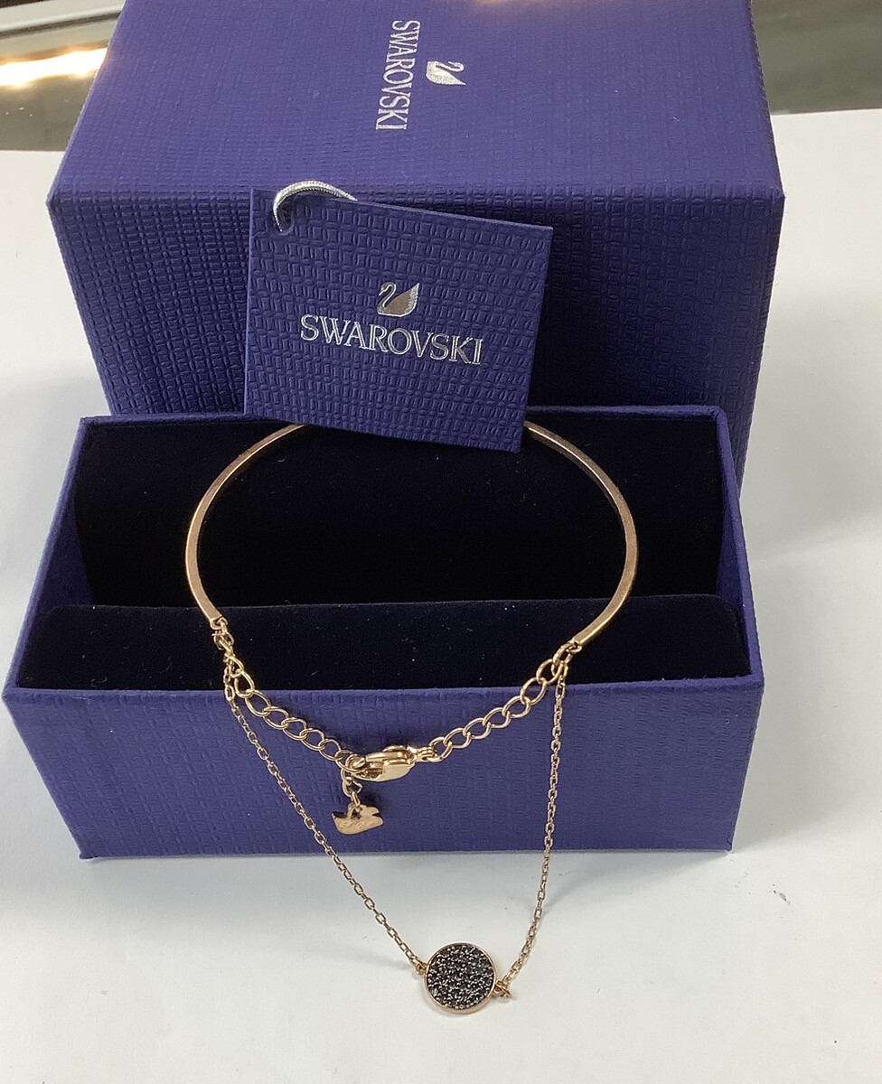 SWAROVSKI GINGER BANGLE GRAY, ROSE GOLD-PLATED, W/BOX MODEL
