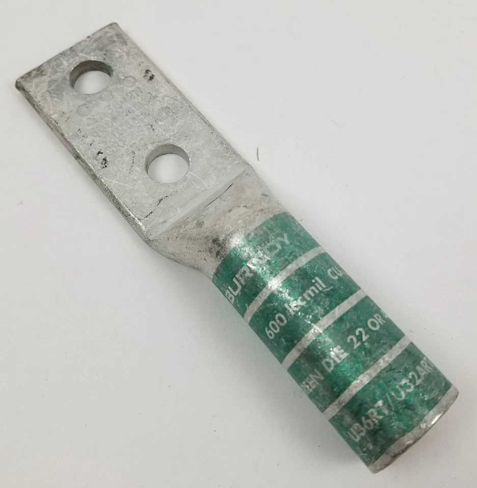 5pcs BURNDY YA362N 2-Hole Lug Compression Connector Straight Barrel 600kcmil NEW - Image 2 of 4