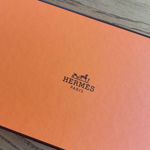HERMES Tie Orange Empty Gift Box Authentic without Ribbon Box 37 x 13 x 2cm - Picture 15 of 24
