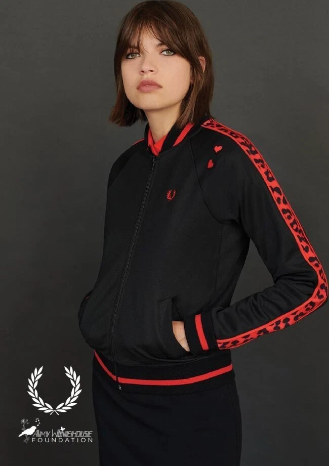 FRED PERRY x Amy Winehouse Leopard Print Bomber Track Jacket size