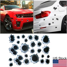 2x 30 Bullet Holes Graphic Side Body Door Trunk Vinyl Decal Sticker Universal