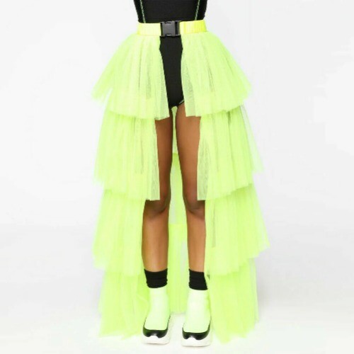 Tutu Skirt Mesh Tulle High Low Bustle Skirt Petticoat Skirt Fluffy Underskirt - Bild 11 von 32