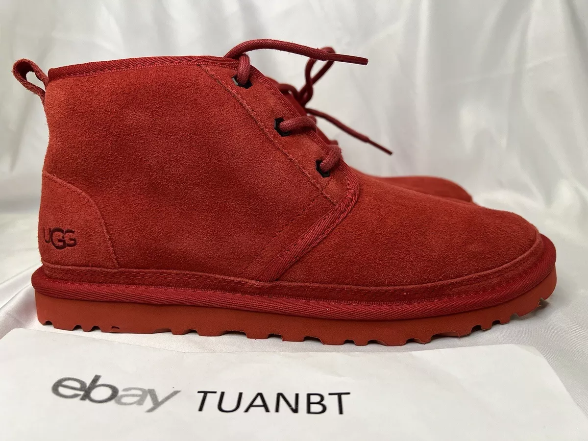 BRAND NEW UGG Boots Men s Red Suede Chukka Neumal Faux Fur Lined