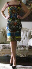 New DOLCE&GABBANA Runway Majolica Cotton Stretchy dress IT 40,US 2-6/XS-S