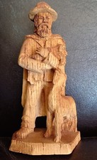 Statue Sculptée Berger +chien