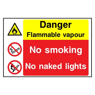 Gefahr brennbarer Dampf Schild oder Aufkleber | MULT0035