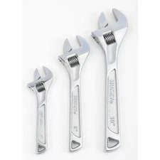 Adjustable Wrench Set Heat Treated Steel Ensures Durable Performance (3-Piece)