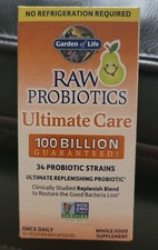 Garden of Life Raw Probiotics Ultimate Care 100 Billion 30 Veg Capsules, 8/2027