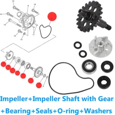 Water Pump Impeller Shaft Gear Kit For Yamaha WR250F 2001 2002 2003 2004 - 2013