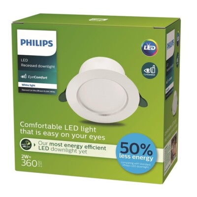 Built-In Recessed Light Philips Diamond Cut, 3000°K, Led, White