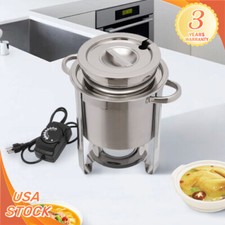 4qt Stainless Steel Food Warmer Buffet Dining Stove Chafing Dish Glass Pot