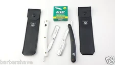 Men Shaving Straight Barber Razors Set & 100 Single Edge Blades Pack