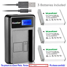 Kastar Battery LCD Charger for Canon NB-6L NB-6LH & Canon PowerShot S95 Camera
