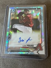 2021 Bowman Chrome Sapphire Aqua Prospect Autograph Luis Frias Auto Arizona /99