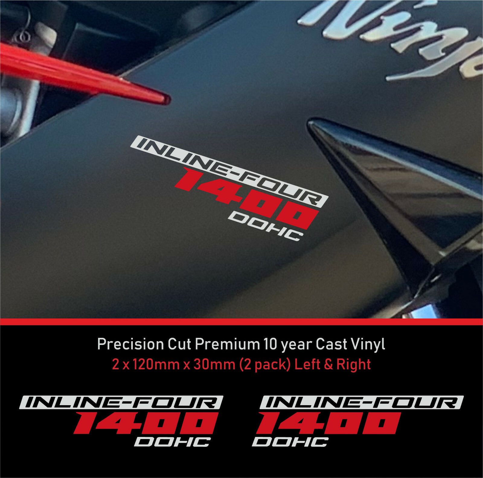 INLINE FOUR 1400 Fairing Decal Sticker premium10year Vinyl KAWASAKI ZZR